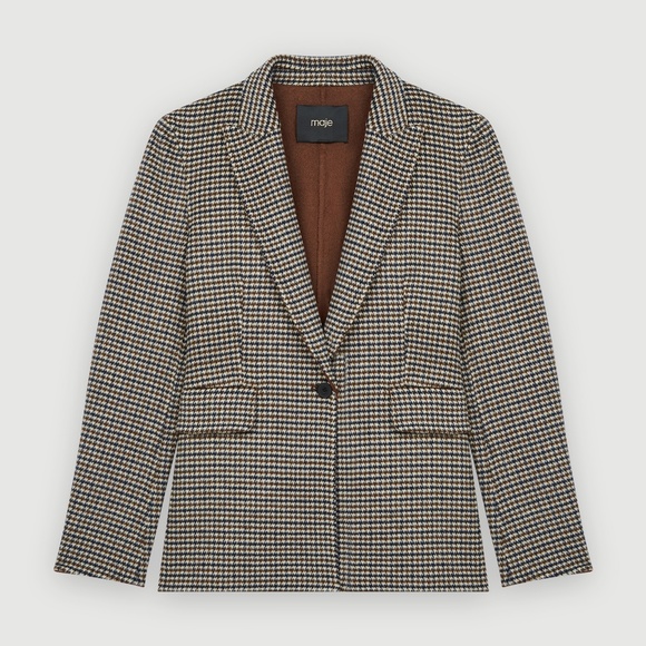 MAJE DOUBLE-SIDED CHECKERED FITTED JACKET - Picture 4 of 13